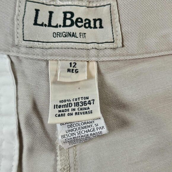 LL Bean Size 12 Regular Women's Original Fit Khaki Pants - Picture 3 of 9